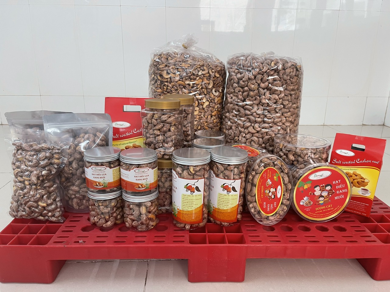 Một số sản phẩm đóng gói hạt điều vỏ lụa tại Dương Cát