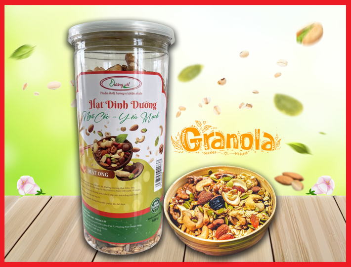 Granola Ngũ Cốc Yến Mạch Vị Mật Ong Hũ 500g