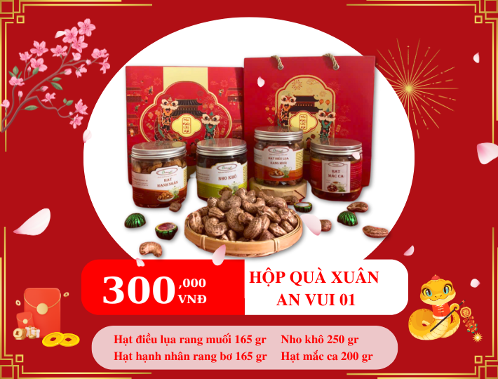 Hộp Hạt Dinh Dưỡng Quà Tặng  Xuân An Vui 01