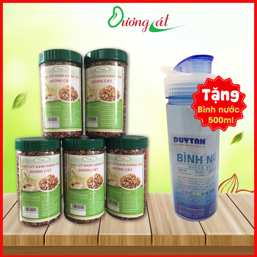 Combo 5 Gao Lut KHONG Toi Tang Binh Nuoc Duy Tan 500ml