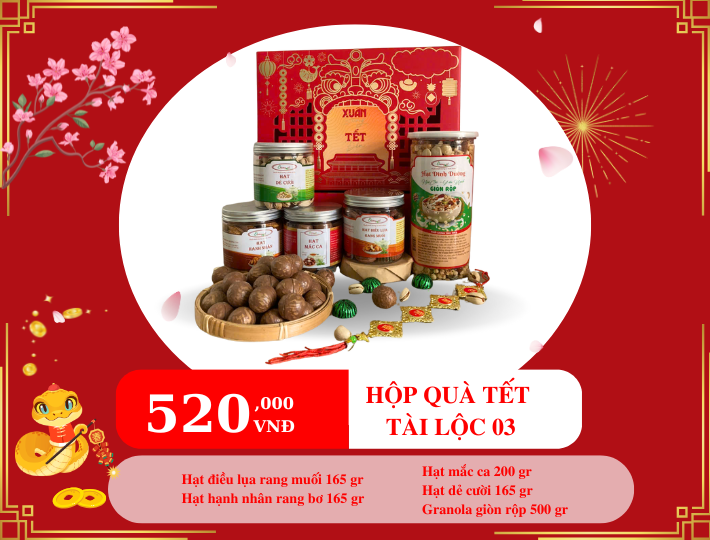 HỘP HẠT DINH DƯỠNG QUÀ  TẶNG TÀI LỘC 03