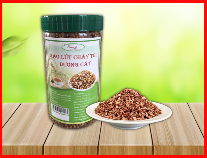 GẠO LỨT CHÁY TỎI 300GR 4 gạo lứt cháy tỏi dương cát 300g